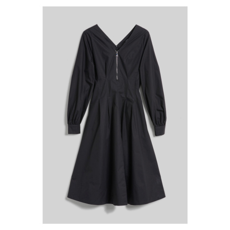 Šaty karl lagerfeld zip front shirt dress černá