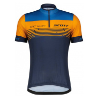 SCOTT Cyklistický dres s krátkým rukávem - RC TEAM 20 SS - modrá/oranžová
