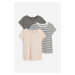 H & M - Bavlněné tričko: balení po 3 - růžová