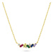 Brilio Silver Slušivý pozlacený náhrdelník s barevnými zirkony NCL125Y