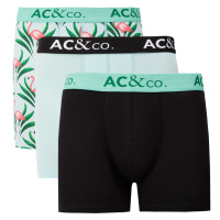 AC&Co / Altınyıldız Classics 3-Pack Men's Black-Green Cotton Stretchy Patterned Boxer