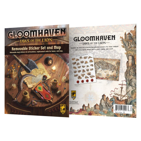 Cephalofair Games Gloomhaven: Jaws of the Lion Removable Sticker Set & Map