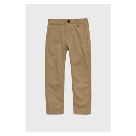 Dětské kalhoty Abercrombie & Fitch hnědá barva, hladké