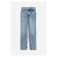 H & M - Straight High Jeans - modrá