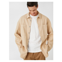 Koton Basic Shirt Jacket With Button Detailed Pockets Classic Collar