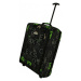 Rogal Zeleno-černá lehká cestovní taška na kolečkách "Alphabet" - M (35l)