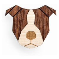 Dřevěná brož ve tvaru psa Staffordshire Bull Terrier Brooch