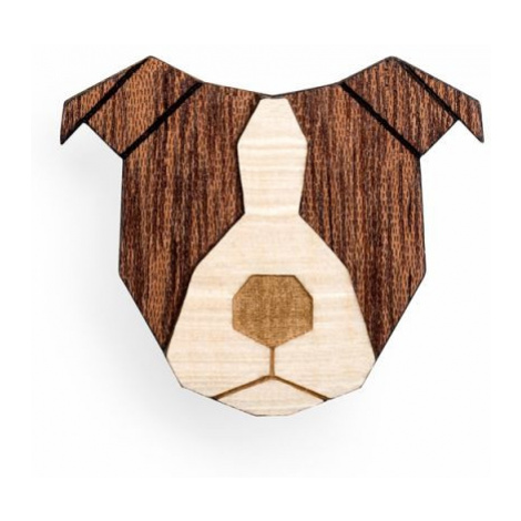 Dřevěná brož ve tvaru psa Staffordshire Bull Terrier Brooch BeWooden