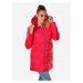Červený dámský zimní prošívaný kabát Devergo