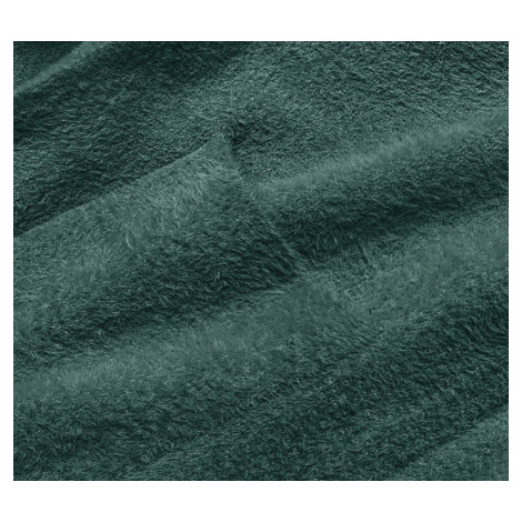 Dlouhý vlněný přehoz přes oblečení typu alpaka v mořské barvě s kapucí (M105-1) Made in Italy