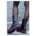 Černo-fialové šněrovací kotníkové boty 2-25703