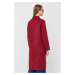 Vlněný kabát Patrizia Pepe červená barva, přechodný, dvouřadový