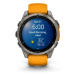 Garmin Fenix® 8 – 47 mm, AMOLED Sapphire, Titanium s Orange/Graphite silikonovým řemínkem 010-02