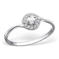 Zásnubní prsten stříbro luxury princess II
