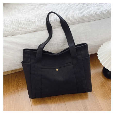 Dámská plátěná taška přes rameno – vícekapsová shopperka