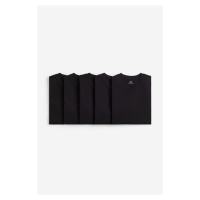 H & M - Tričko Regular Fit 5 kusů - černá