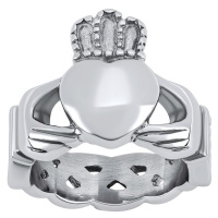 Ocelový prsten Claddagh - AKCE