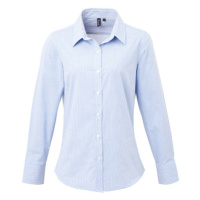 Premier Workwear Dámská bavlněná košile s dlouhým rukávem PR320 Light Blue -ca. Pantone 7451