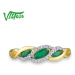 Zlatý prsten zelený copánek Listese
