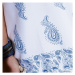 Blancheporte Jednobarevná halenka s krajkovým výstřihem vzadu bílá/modrá