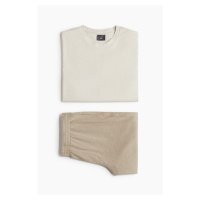 H & M - Pyžamo tričko a šortky - béžová