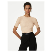 Béžový dámský svetr s krátkým rukávem Marks & Spencer