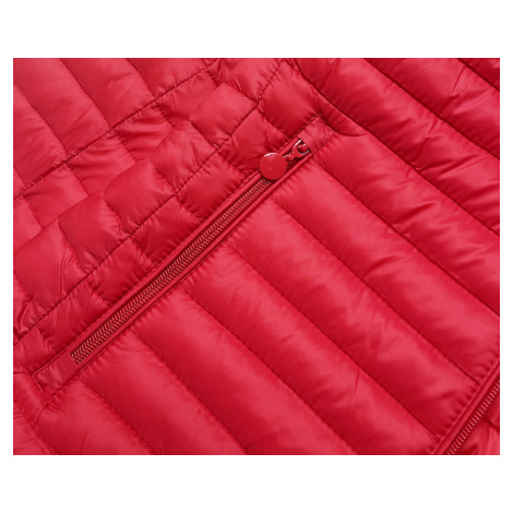 Červená prošívaná bunda s kapucí (LD-7218) LIBLAND