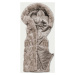 Béžová kožešinová vesta s kapucí (B8059-12)