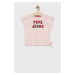 Dětské bavlněné tričko Pepe Jeans růžová barva
