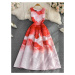 Romantické luxusní šaty Tie-Dye Jacquard Brocade