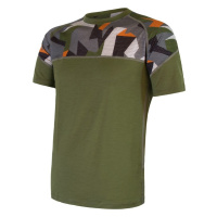 Sensor Merino Impress pánské tričko krátký rukáv safari/camo