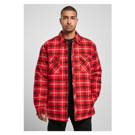 Plaid Quilted Shirt Jacket - red/black Urban Classics