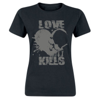 Zábavné tričko Love Kills Dámské tričko černá