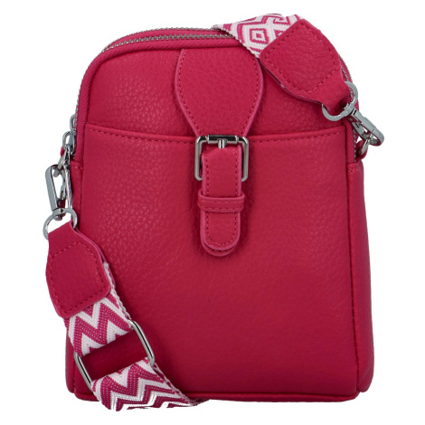 Dámská koženková malá crossbody kabelka Brista, fuchsiová MaxFly