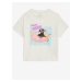 Krémové holčičí tričko s nápisem z čisté bavlny Marks & Spencer