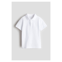 H & M - Tričko's límečkem - bílá