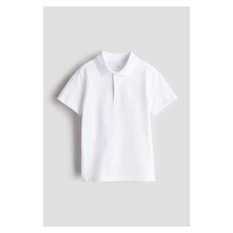H & M - Tričko's límečkem - bílá H&M