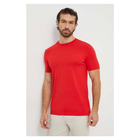 Bavlněné tričko BOSS červená barva Hugo Boss
