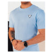 Dstreet Trendy světle modré tričko s ozdobným prvkem