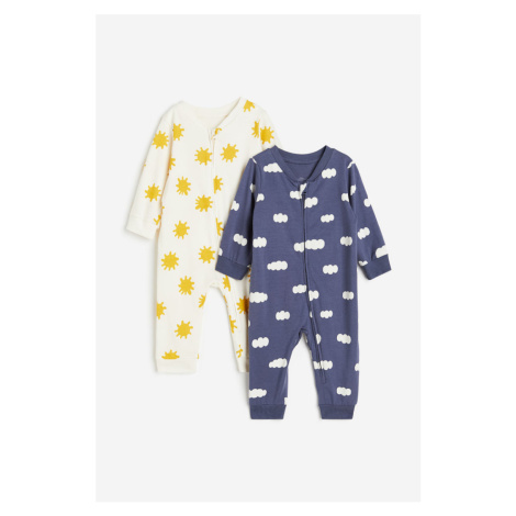 H & M - Bavlněné pyžamo se vzorkem: balení po 2 - modrá H&M