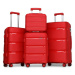 Konofactory Tmavě červená 4 sada prémiových plastových kufrů "Majesty" - S (20l), M (35l), L (65