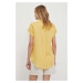Lněná košile Lauren Ralph Lauren žlutá barva, relaxed, s klasickým límcem