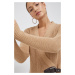 Bavlněný svetr Lauren Ralph Lauren dámský, hnědá barva