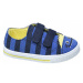 Modré dětské bačkůrky na suchý zip Bobbi-Shoes