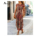Letní maxi šaty s celoplošným potiskem vintage