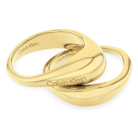 Calvin Klein Stylová souprava pozlacených prstenů Elongated Drops 35000448