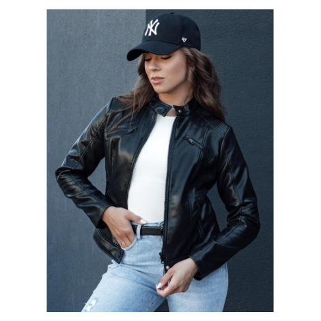 Kožená dámská bunda černé barvy DStreet