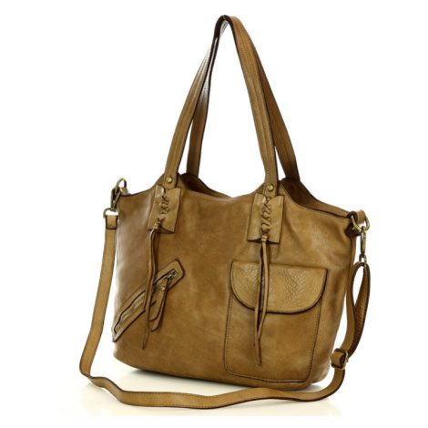 Originální kabelka shopper kožená taška přes rameno boho styl Marco Mazzini handmade