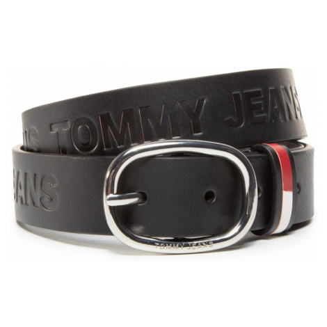 Tommy Jeans dámský černý pásek Emboss Tommy Hilfiger