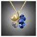 Sisi Jewelry Náhrdelník Swarovski Elements Čtyřlístek pro štěstí Gold - tmavě modrý NH1076 Tmavě